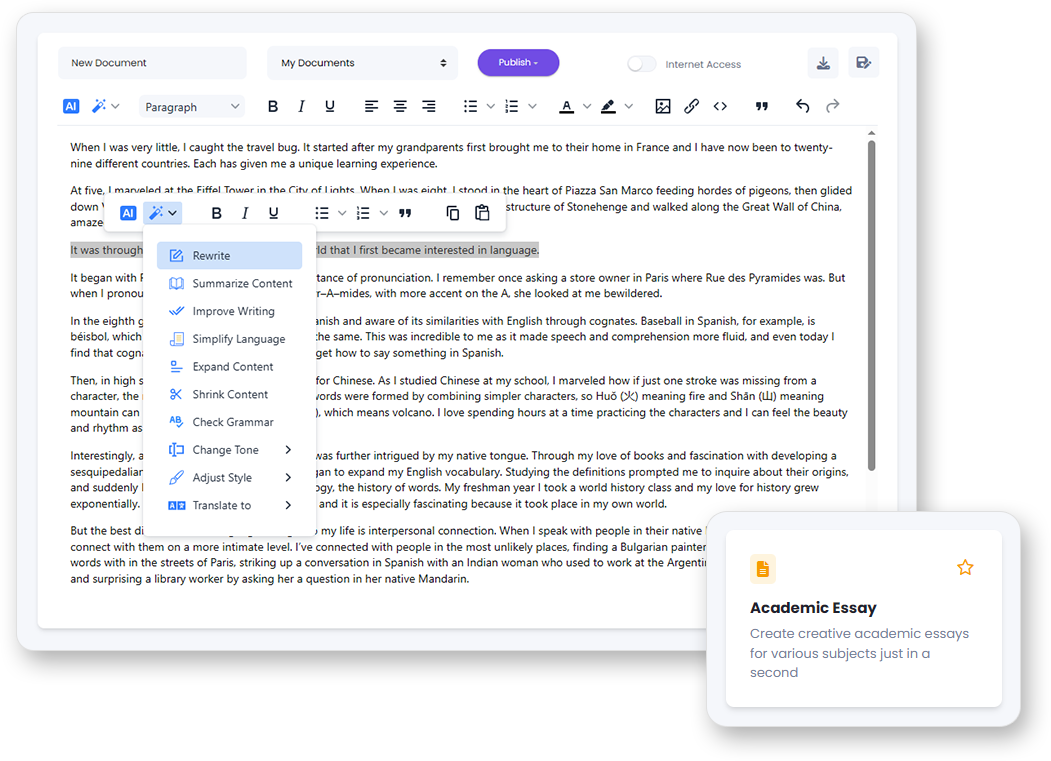 Essay writing template
